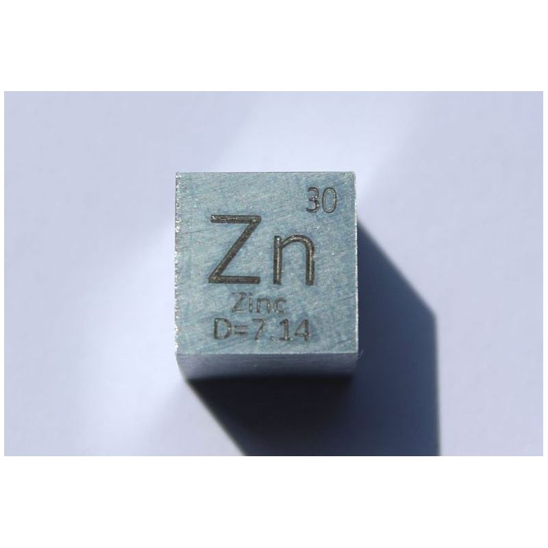 Cubo di metallo di zinco Zn 10x10mm lucidato purezza 99,99%