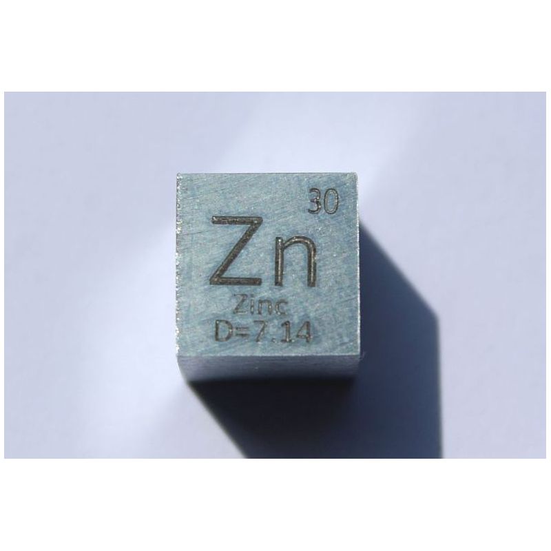 Cubo di zinco metallico Zn 10x10mm lucidato cubo di purezza 99,99%