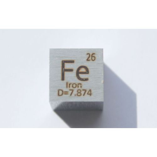 Cubo di ferro Fe metallico 10x10mm lucidato purezza 99,99% cubo