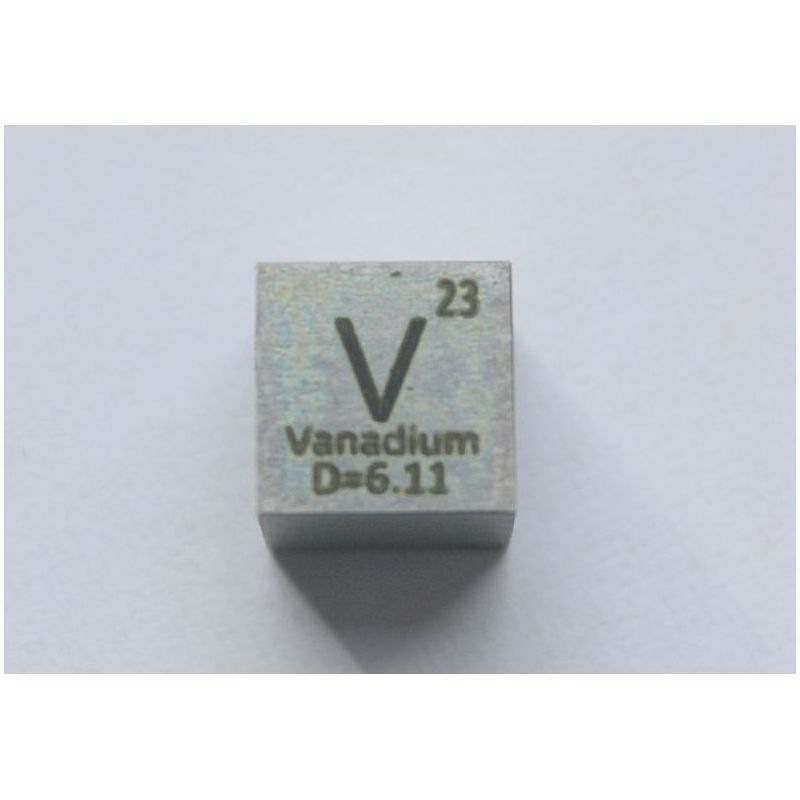 Cubo di metallo di vanadio V 10x10mm lucidato purezza 99,9%