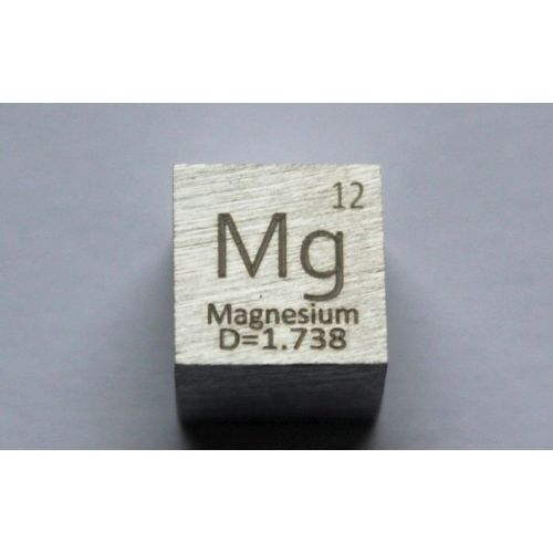 Cubo di Magnesio Mg Metallo 10x10mm lucidato 99,95% purezza