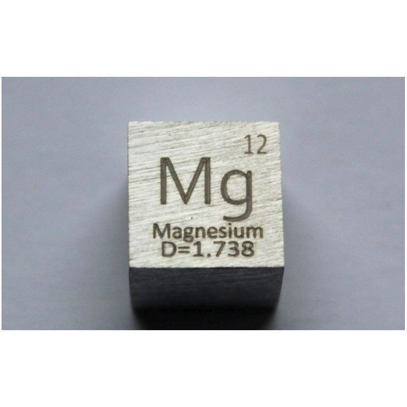Cubo di Magnesio Mg Metallo 10x10mm lucidato 99,95% purezza