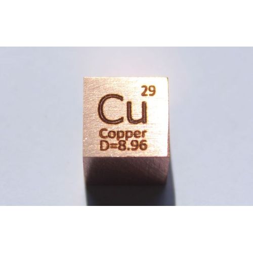 Cubo di rame Cu metal 10x10mm lucidato cubo di purezza 99,95%