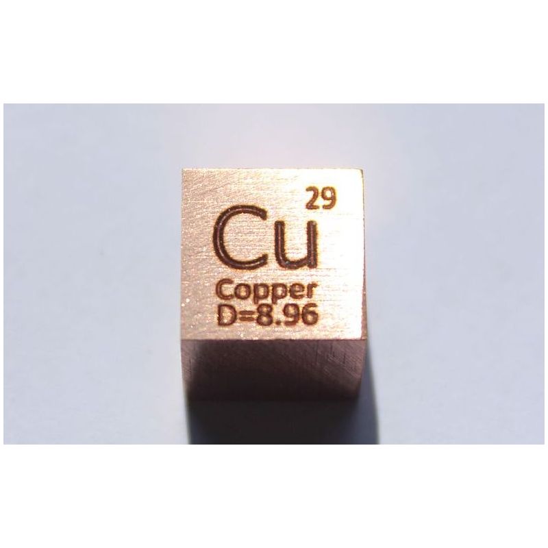 Cubo di rame Cu metallo 10x10mm lucidato 99,95% purezza
