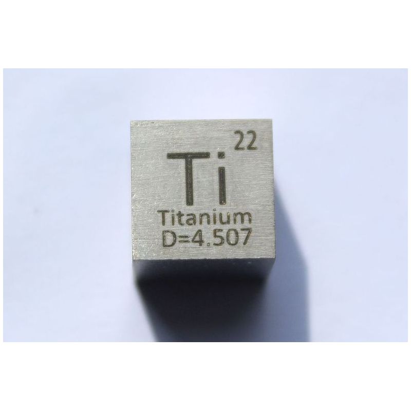 Cubo in metallo titanio Ti 10x10mm lucidato purezza 99,5%