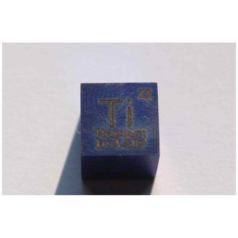 Cubo di titanio Ti anodizzato blu 10x10mm lucidato Purezza 99,5% Cubo di titanio