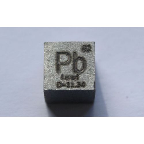 Cubo di piombo Pb metallo 10x10mm lucidato purezza 99,99%