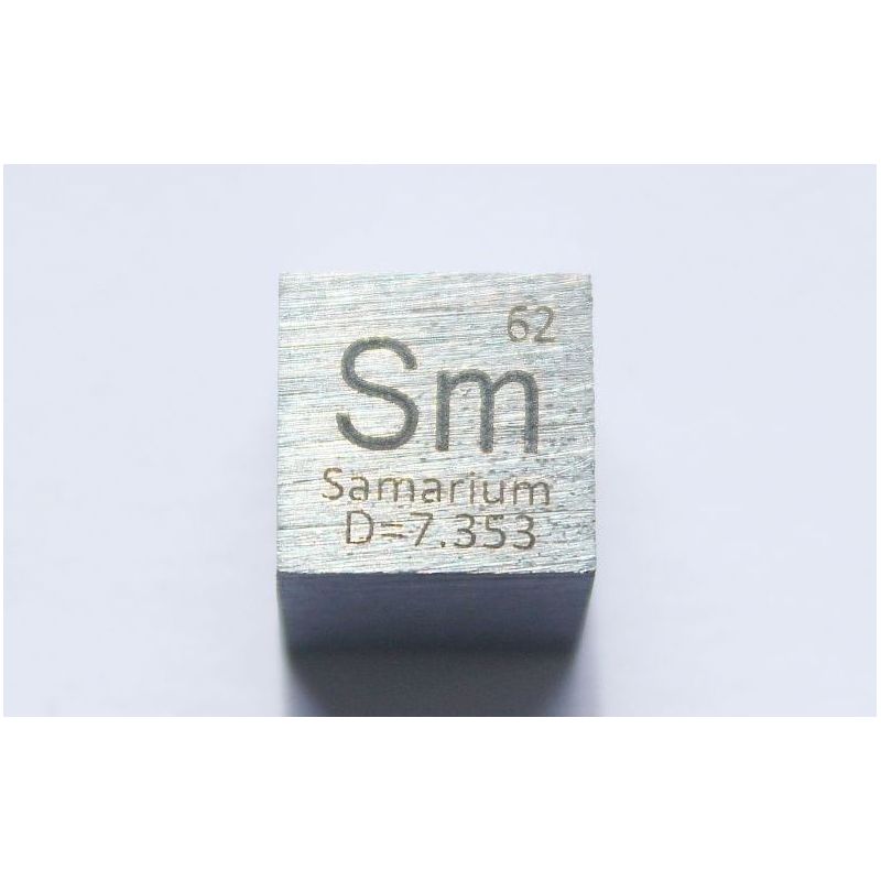 Cubo di samario Sm 10x10mm lucidato di purezza 99,95%