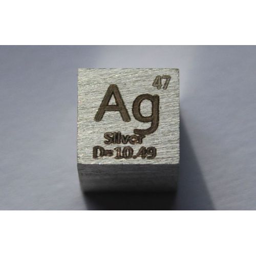 Cubo di metallo argento Ag 10x10mm lucidato 99,99% purezza