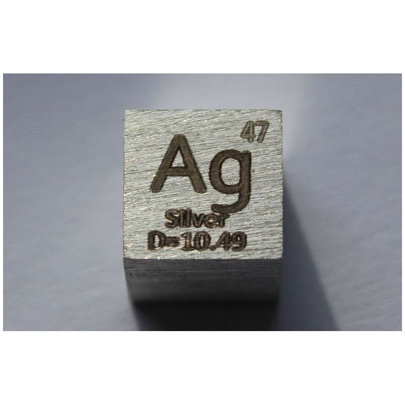 Cubo di metallo argento Ag 10x10mm lucidato 99,99% purezza