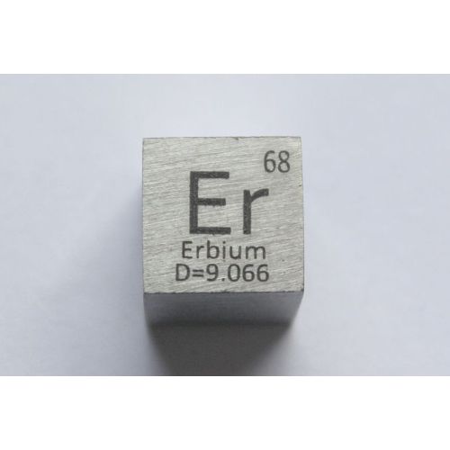 Cubo di metallo Erbio Er 10x10mm lucidato purezza 99,9%