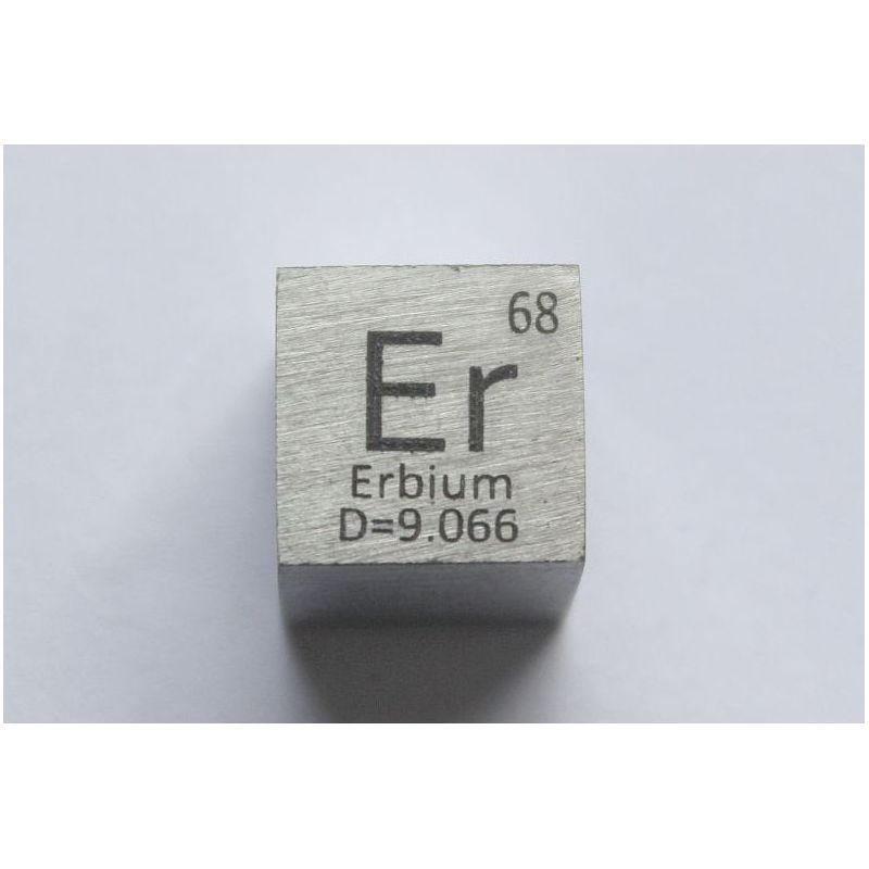 Cubo di metallo Erbio Er 10x10mm lucidato purezza 99,9%
