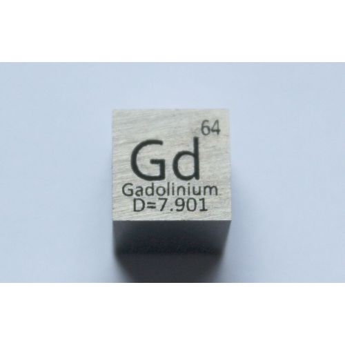 Cubo di gadolinio Gd metal 10x10mm lucidato cubo di purezza 99,99%