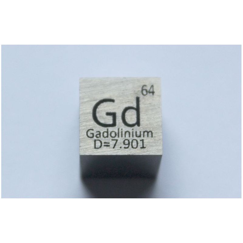 Cubo di metallo di gadolinio Gd 10x10mm lucidato purezza 99,99%