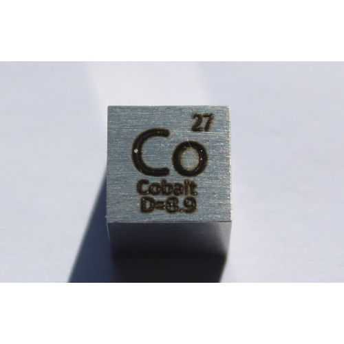 Cubo di cobalto Co in metallo 10x10mm lucido 99,96% di purezza